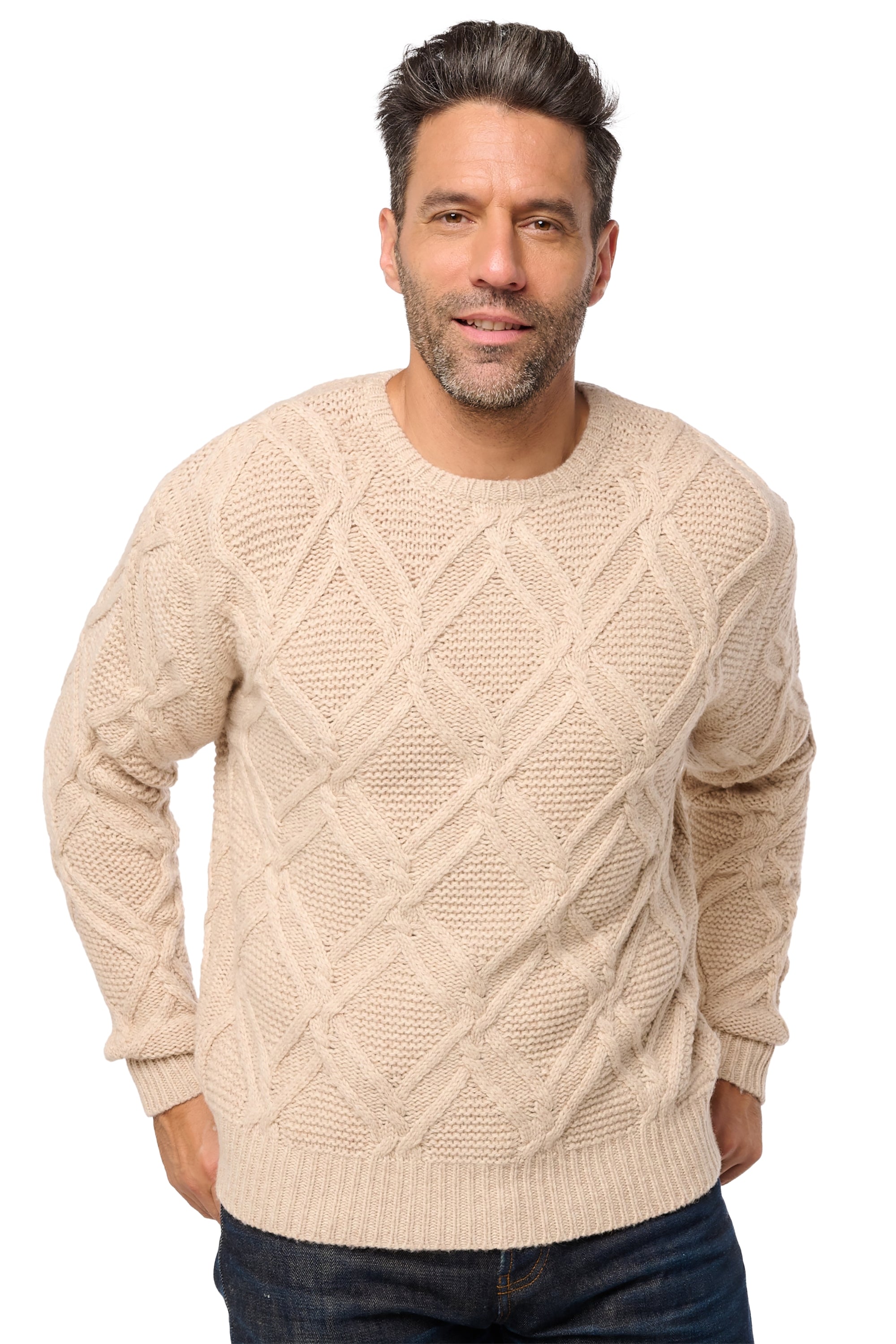 Drac men's camel jumper - natural - Mahogany