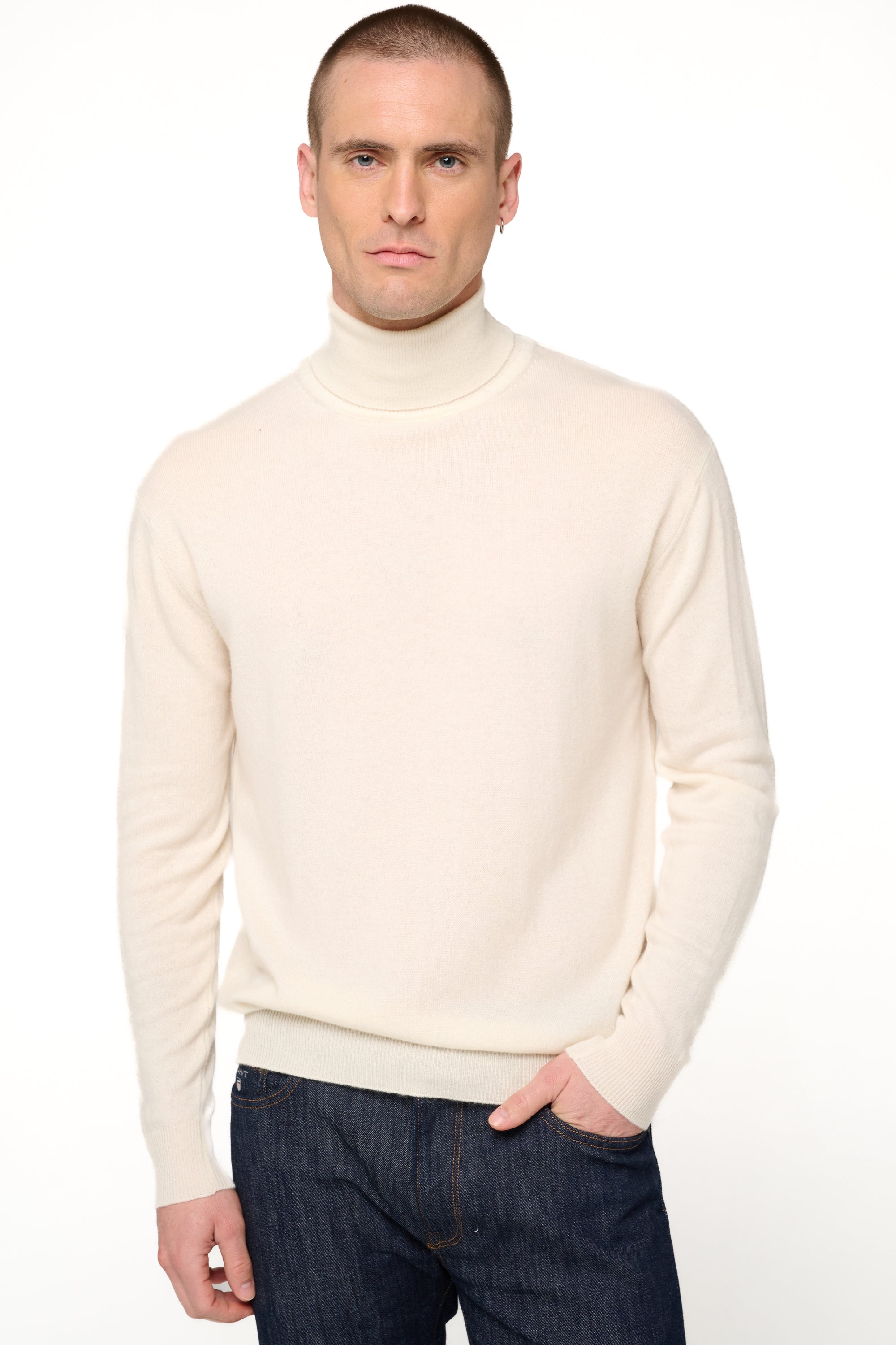 Edgar men's cashmere - natural écru - Mahogany