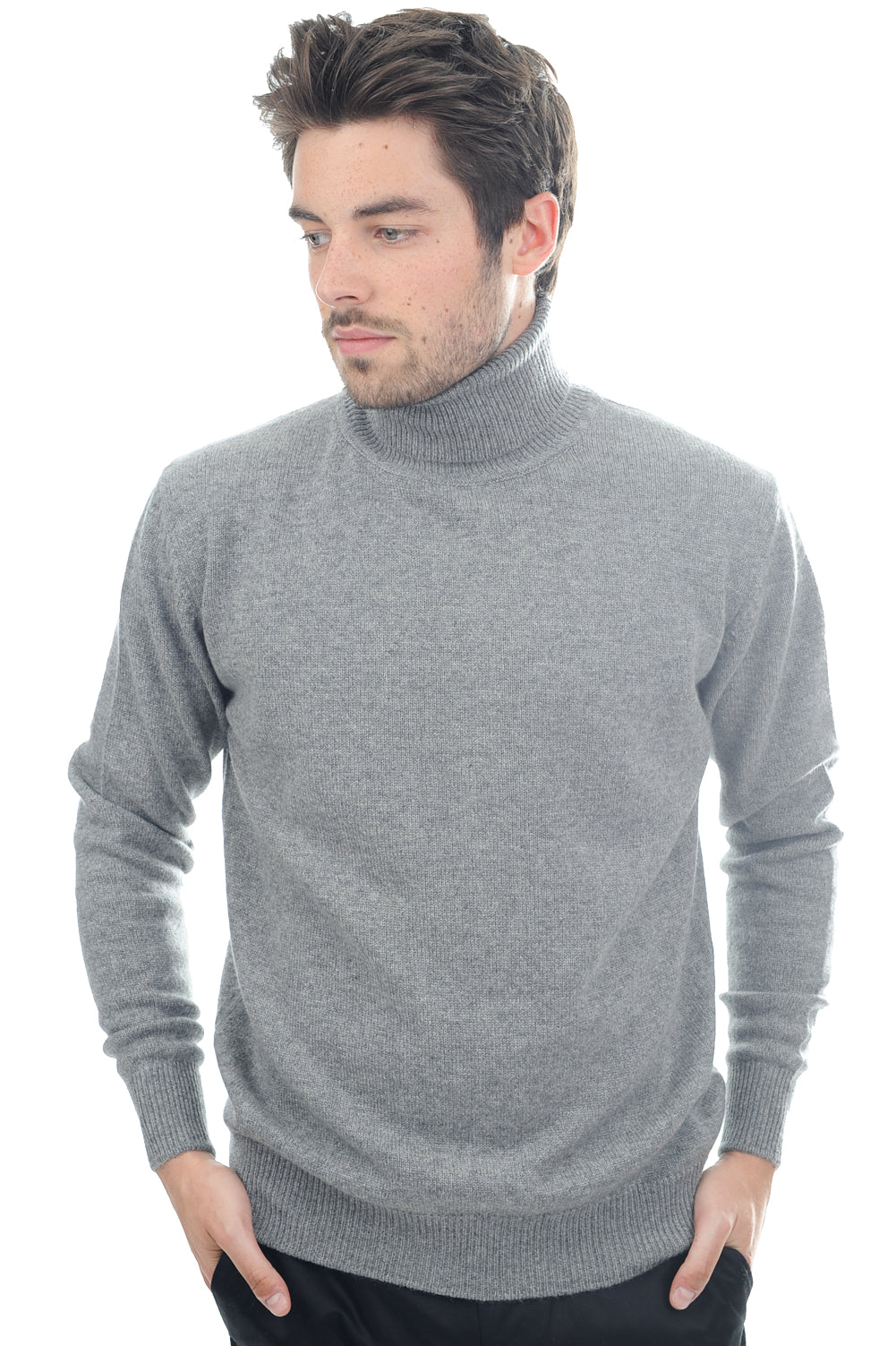 Edgar 4F in cashmere for men - marl grey - Mahogany