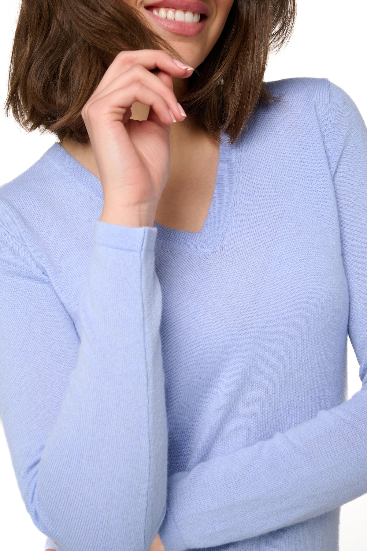 Emma in cashmere for women - View 1 - sky blue - Mahogany