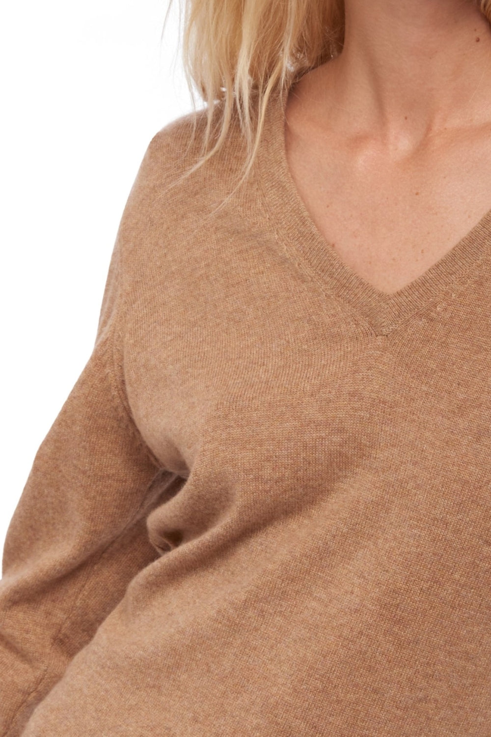 Emma women's cashmere - View 2 - marl camel - Mahogany