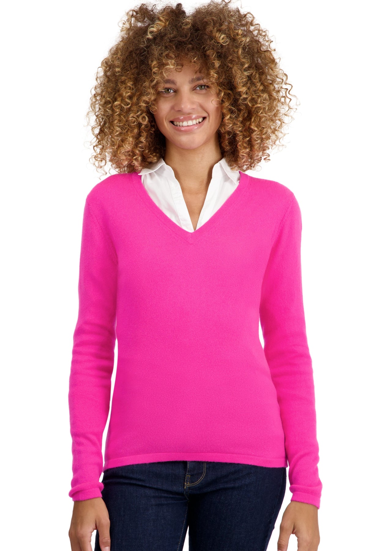 Emma in cashmere for women - dayglo - Mahogany