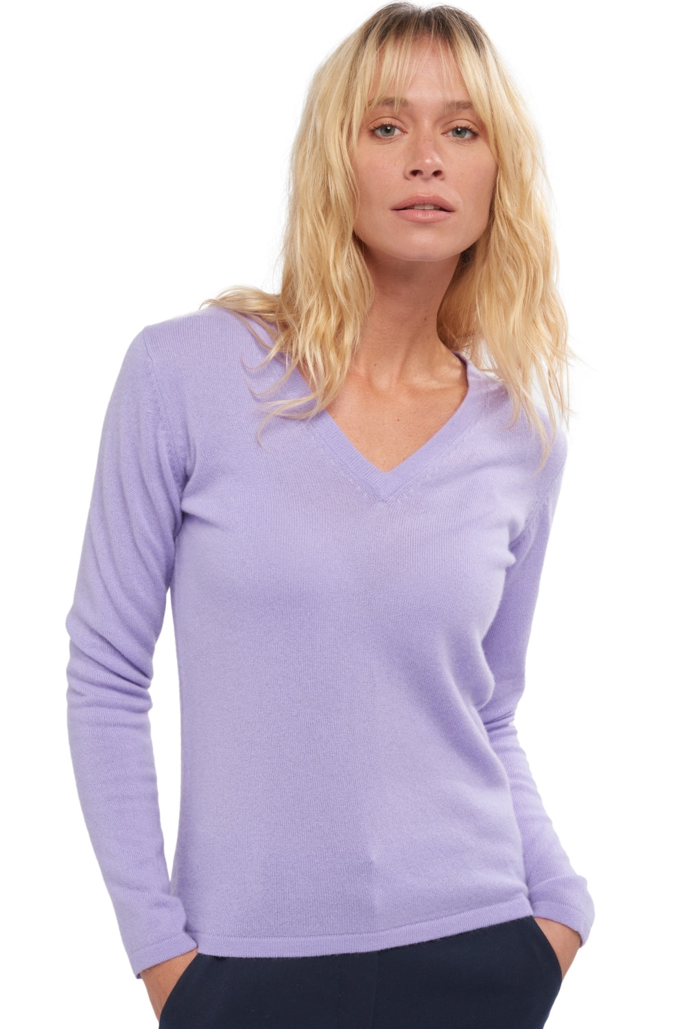 Emma in cashmere for women - sunny lavender - Mahogany