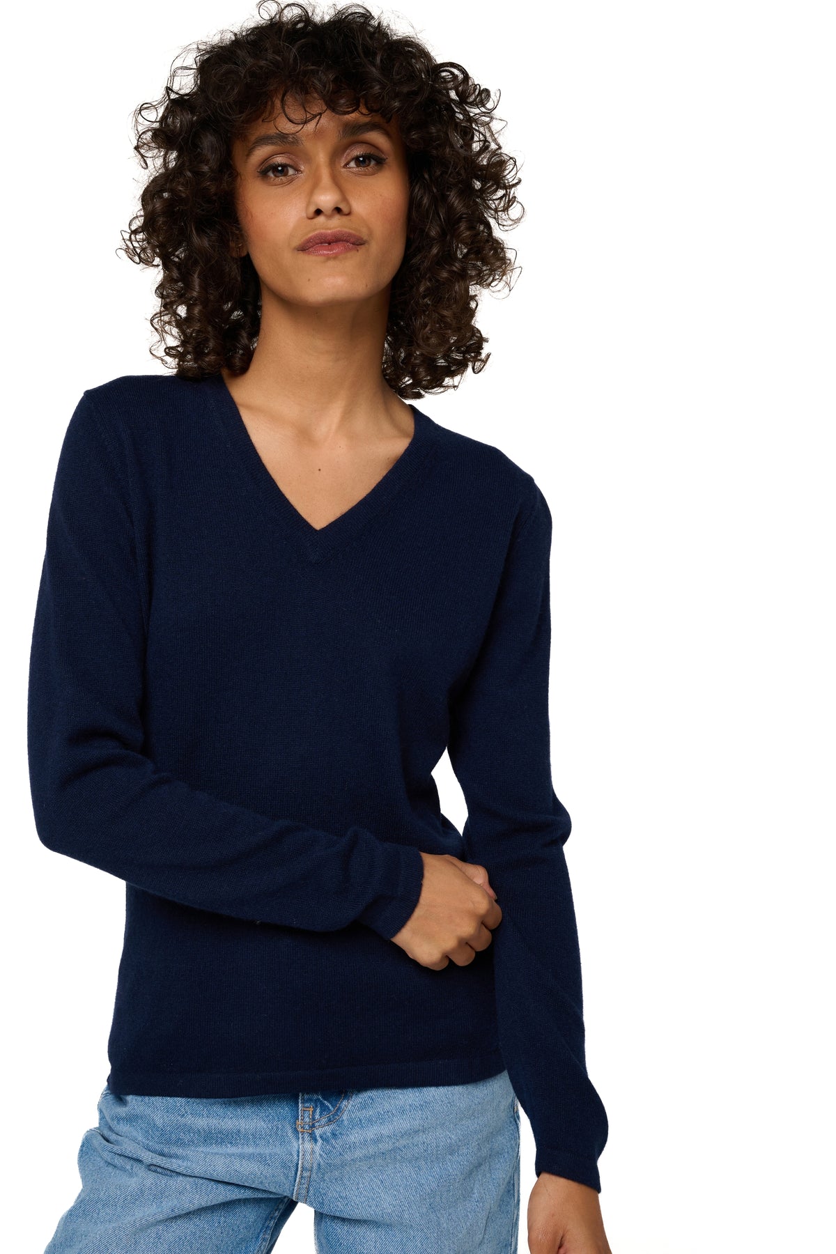 Emma in cashmere for women - dark navy - Mahogany
