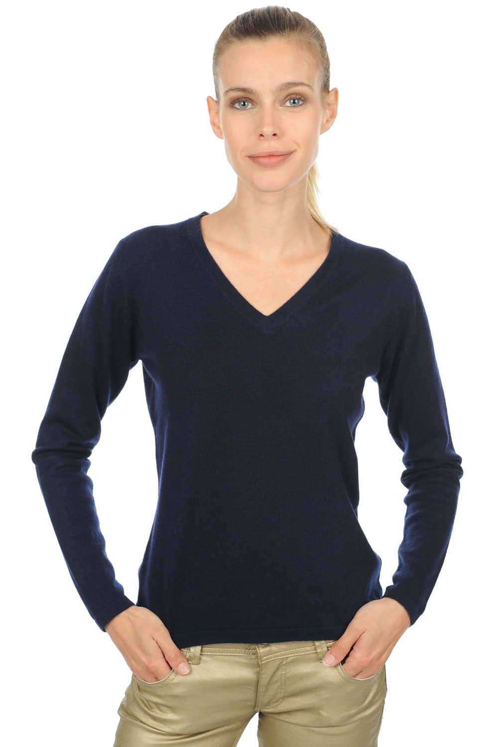 Emma Premium women's cashmere jumper - premium navy - Mahogany