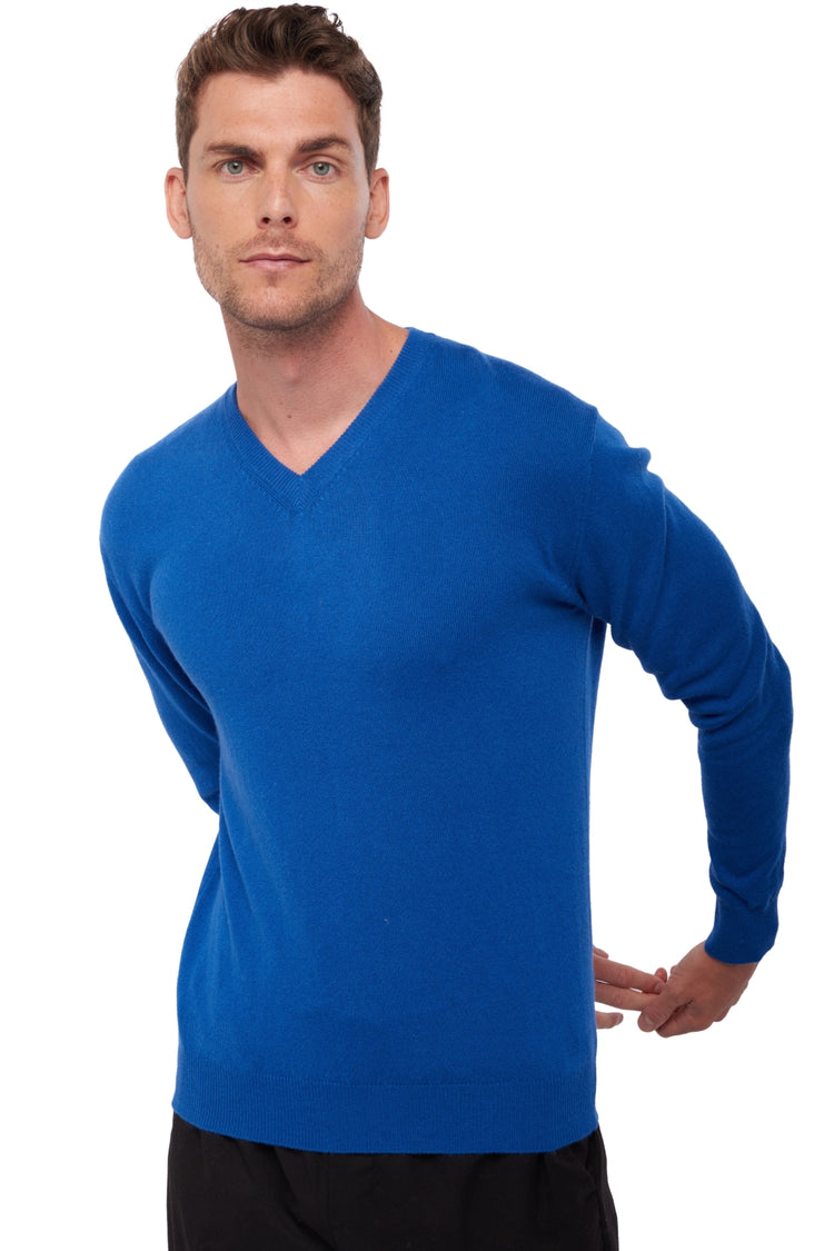 Hippolyte men's cashmere - lapis blue - Mahogany