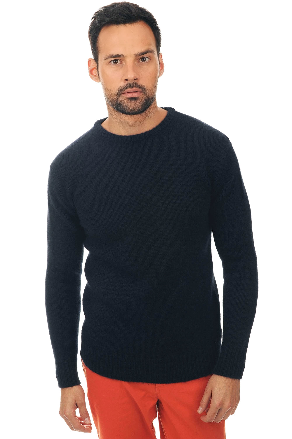 Yak jumper, 100% Yak, men, crew neck, straight cut, long sleeves, chunky / 6 ply and above, standard knit, Mahogany