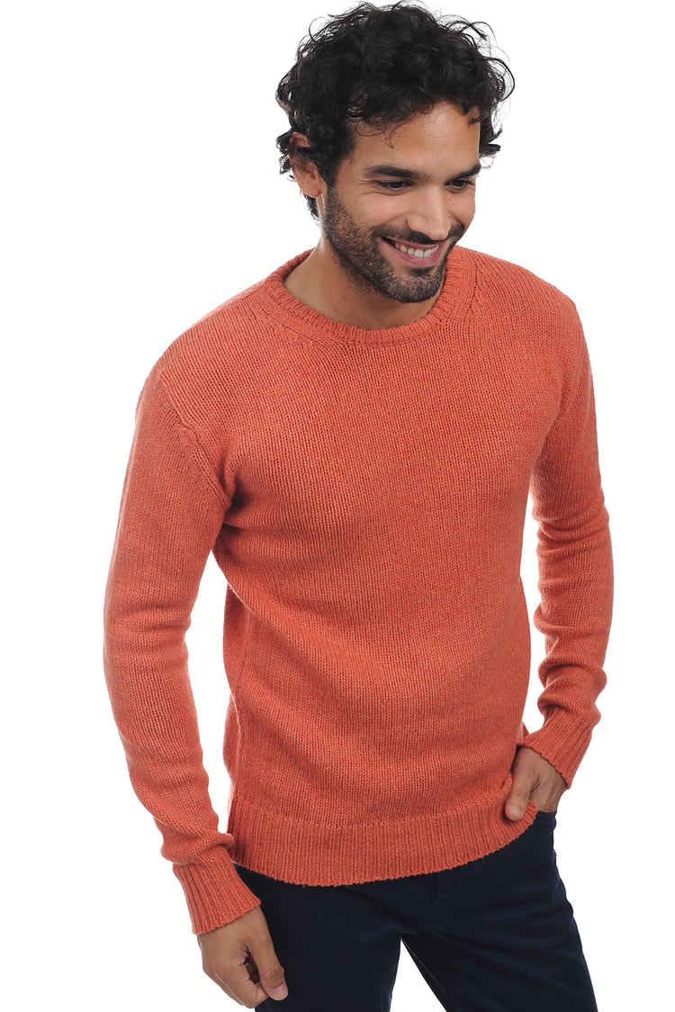 Ivan men's yak jumper - tender peach - Mahogany