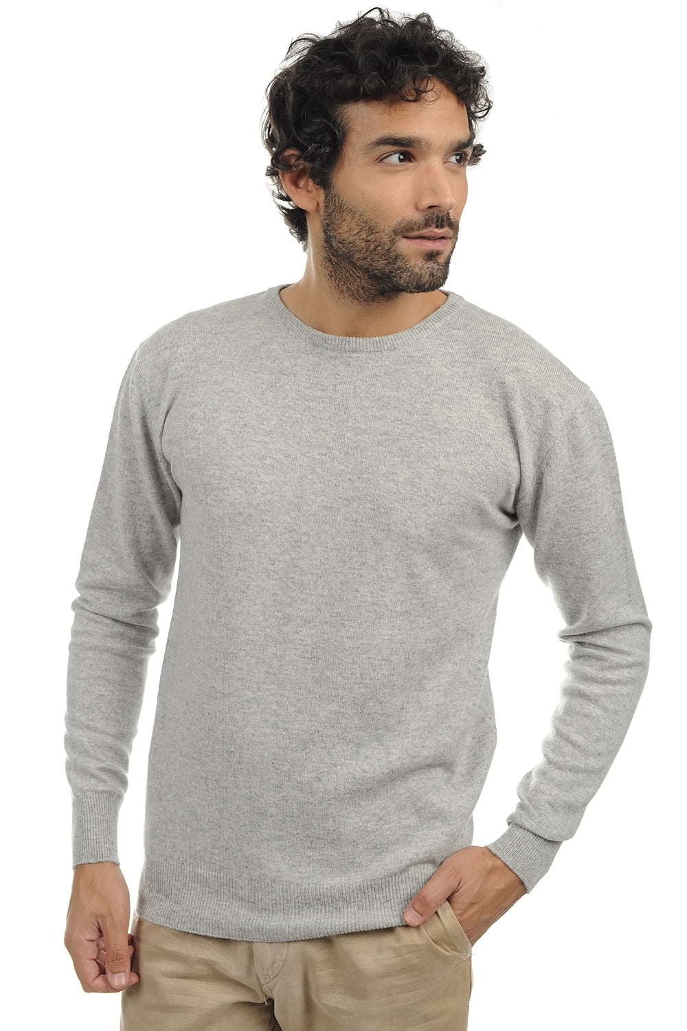 Keaton men's cashmere - marl flannel - Mahogany