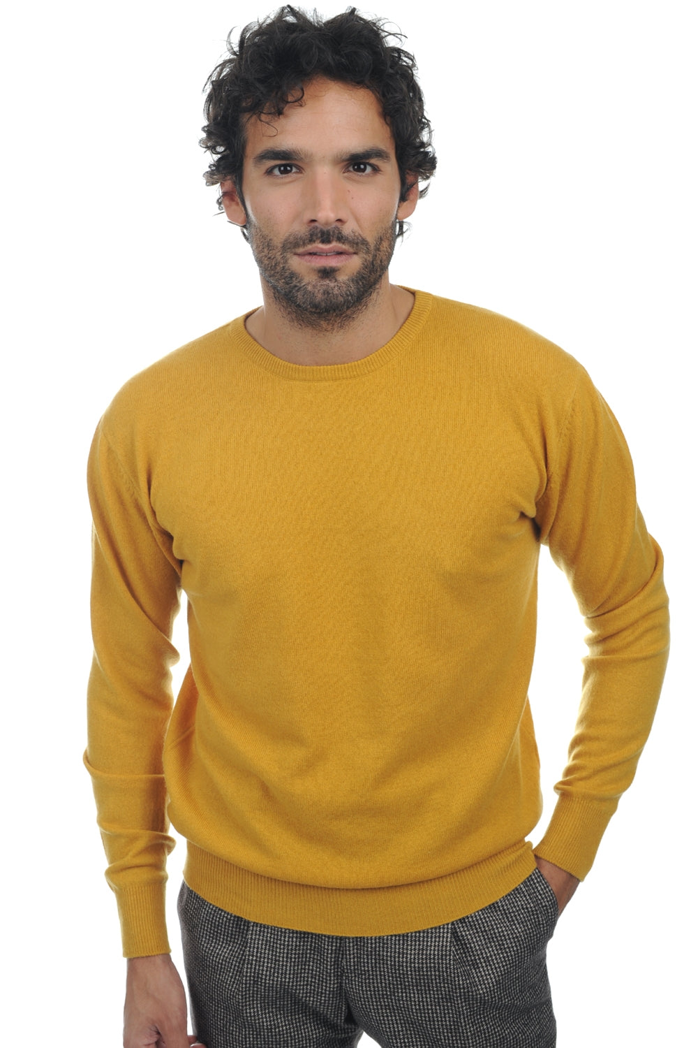 Keaton men's cashmere - mustard - Mahogany