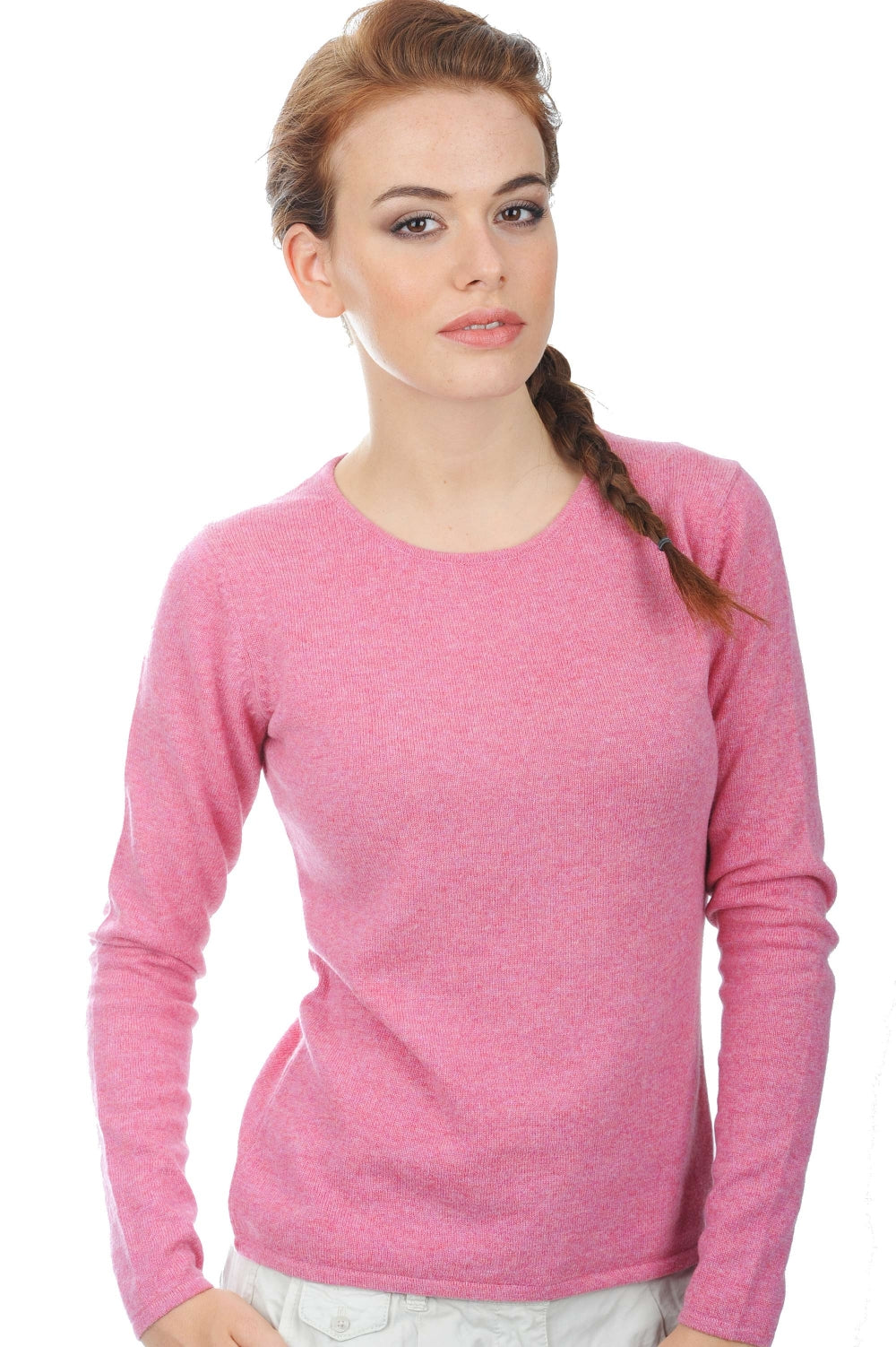 Line women's cashmere jumper - bubble gum - Mahogany