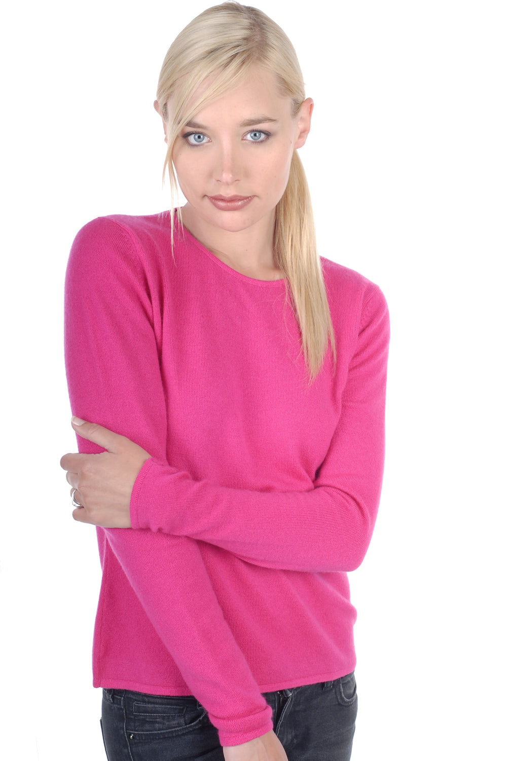 Line women's cashmere jumper - fuchsia - Mahogany