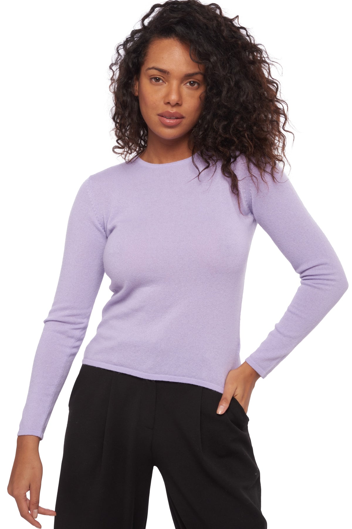 Line women's cashmere jumper - sunny lavender - Mahogany