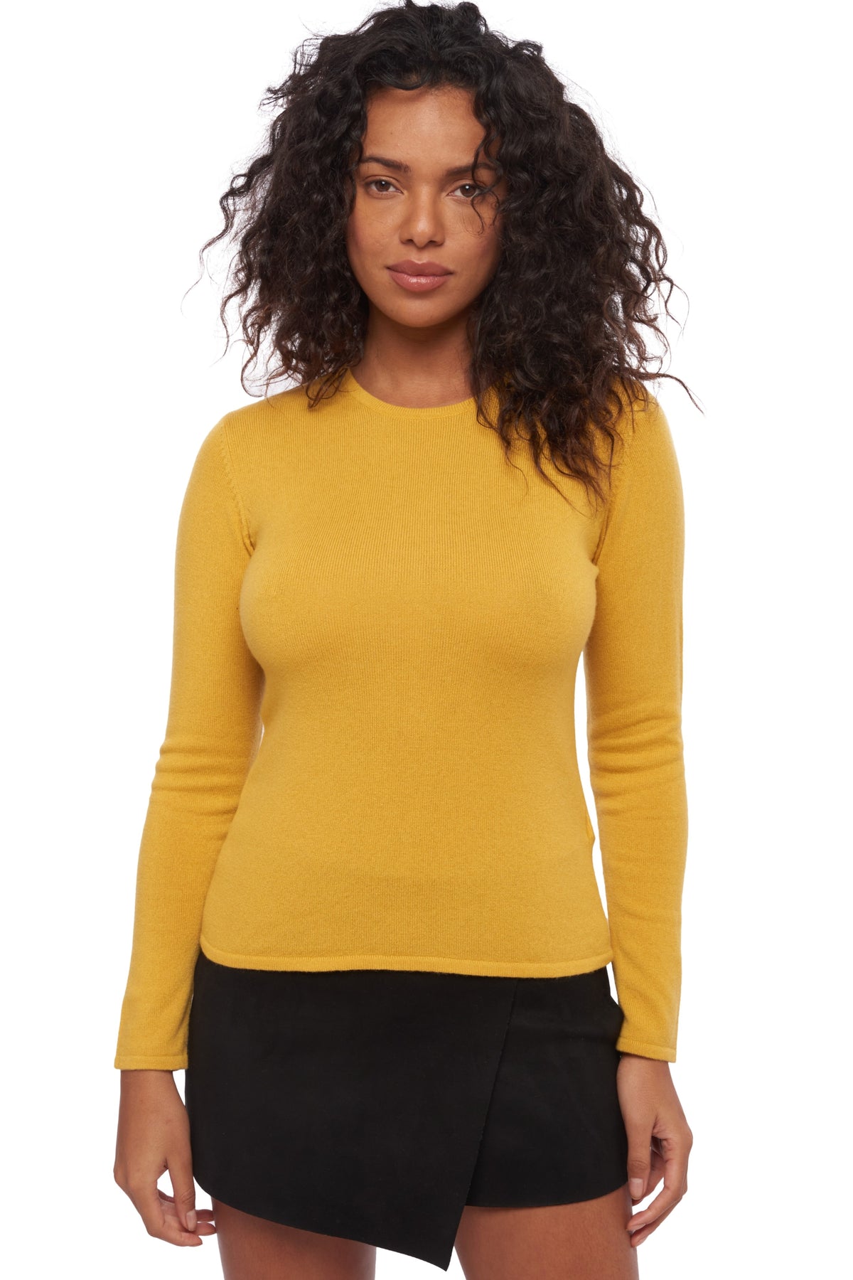 Line women's cashmere jumper - mustard - Mahogany