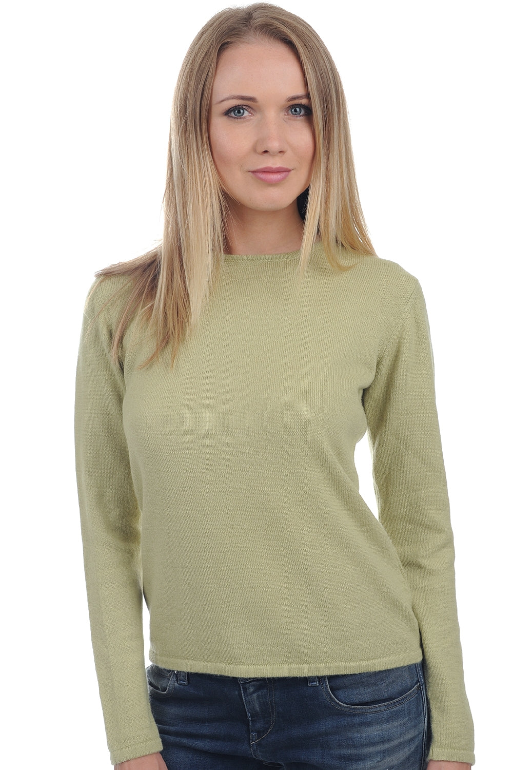 Line-Alpaga in baby alpaca women's - pistachio - Mahogany
