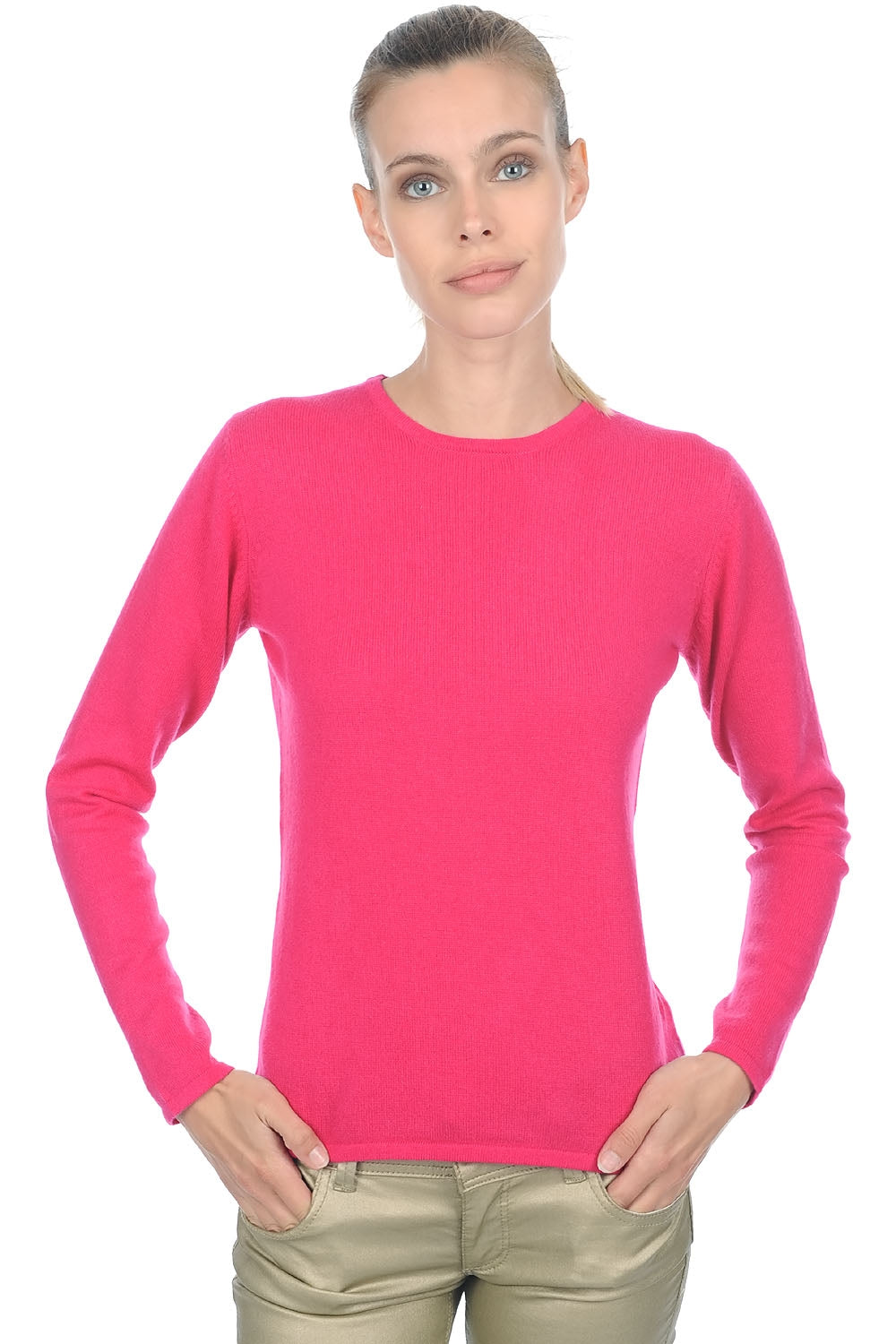Cashmere jumper, 100% Cashmere, women, round neck, straight cut, long sleeves, fine, , Mahogany