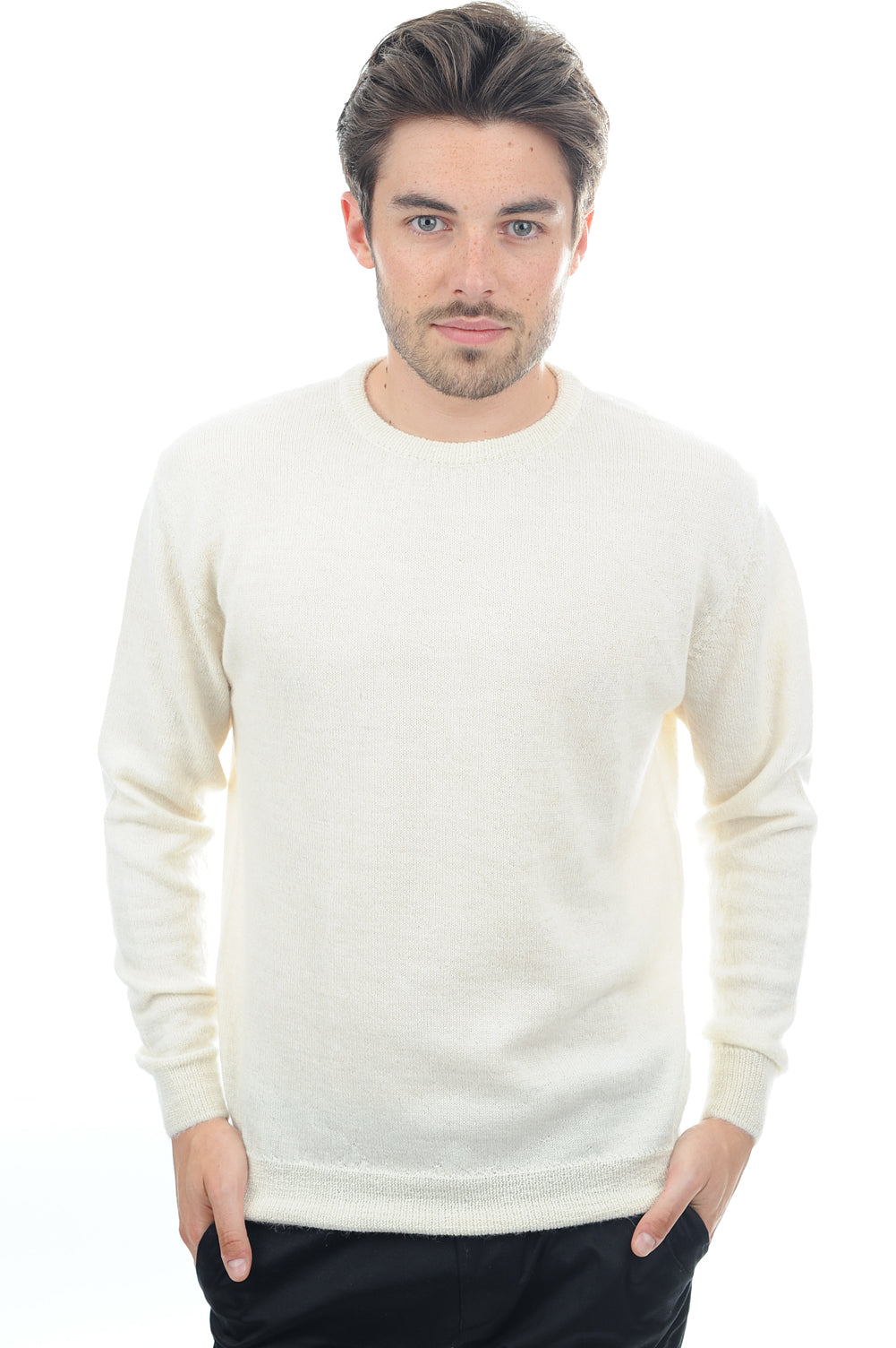 Nestor-Alpaga in baby alpaca men's - ecru - Mahogany