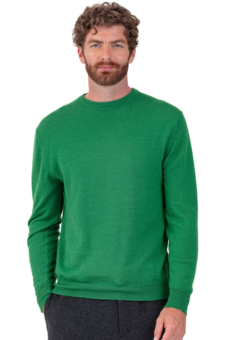 Nestor-Alpaga in baby alpaca men's - green leaf - Mahogany