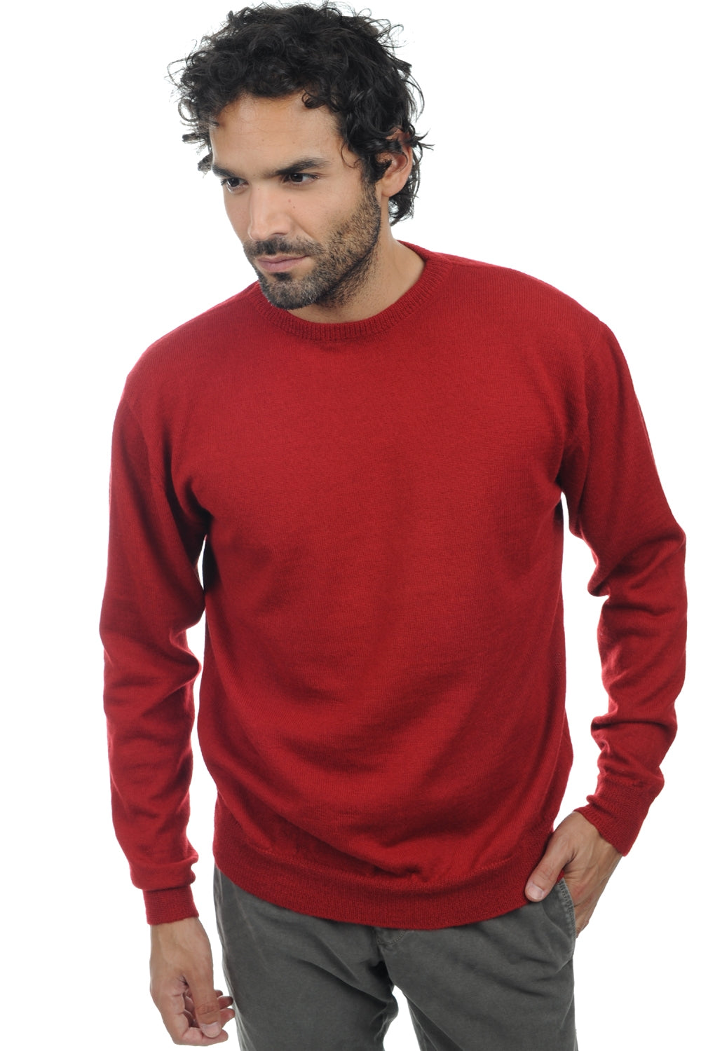 Nestor-Alpaga in baby alpaca men's - red - Mahogany