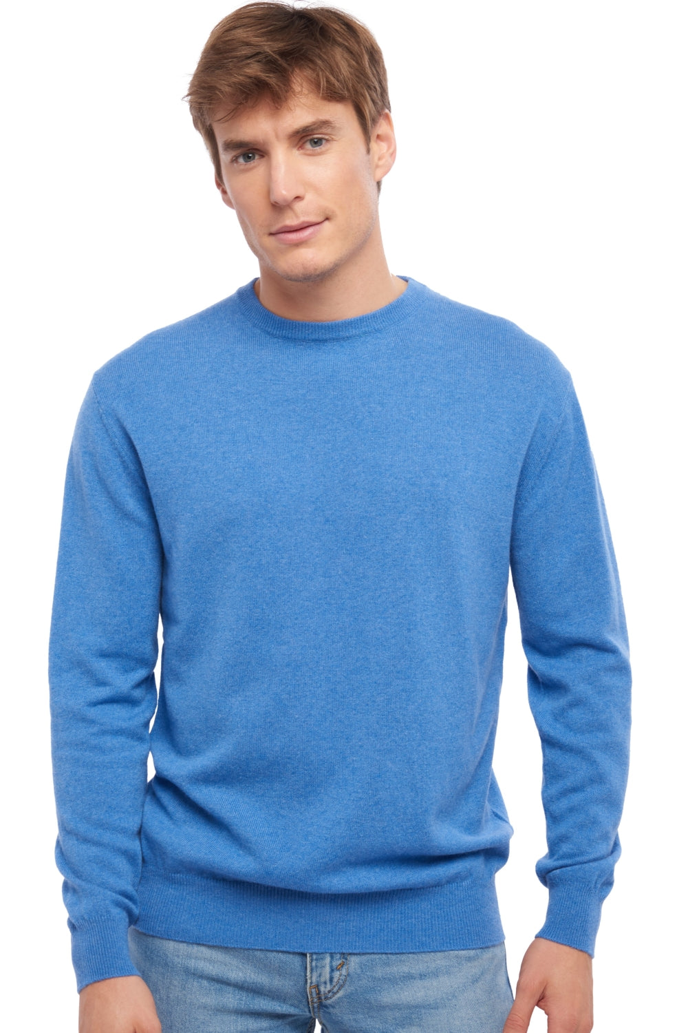Nestor men's cashmere jumper - blue marl - Mahogany