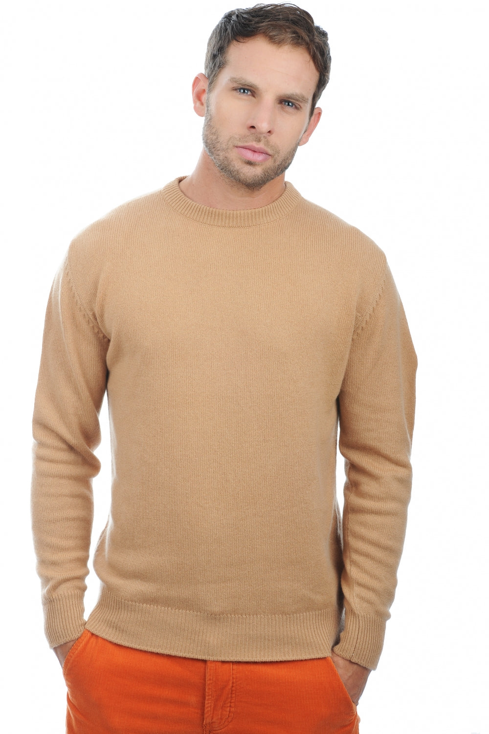 Nestor men's cashmere jumper - camel - Mahogany