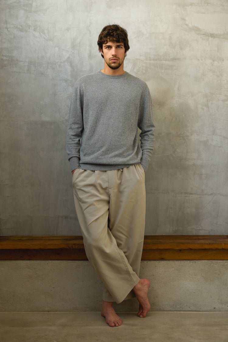 Nestor in men's cashmere - View 1 - marl grey - Mahogany