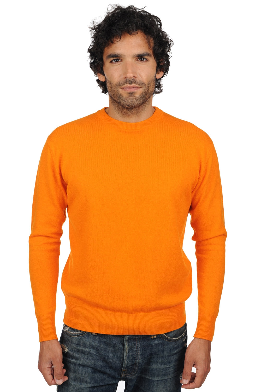 Nestor men's cashmere jumper - orange - Mahogany