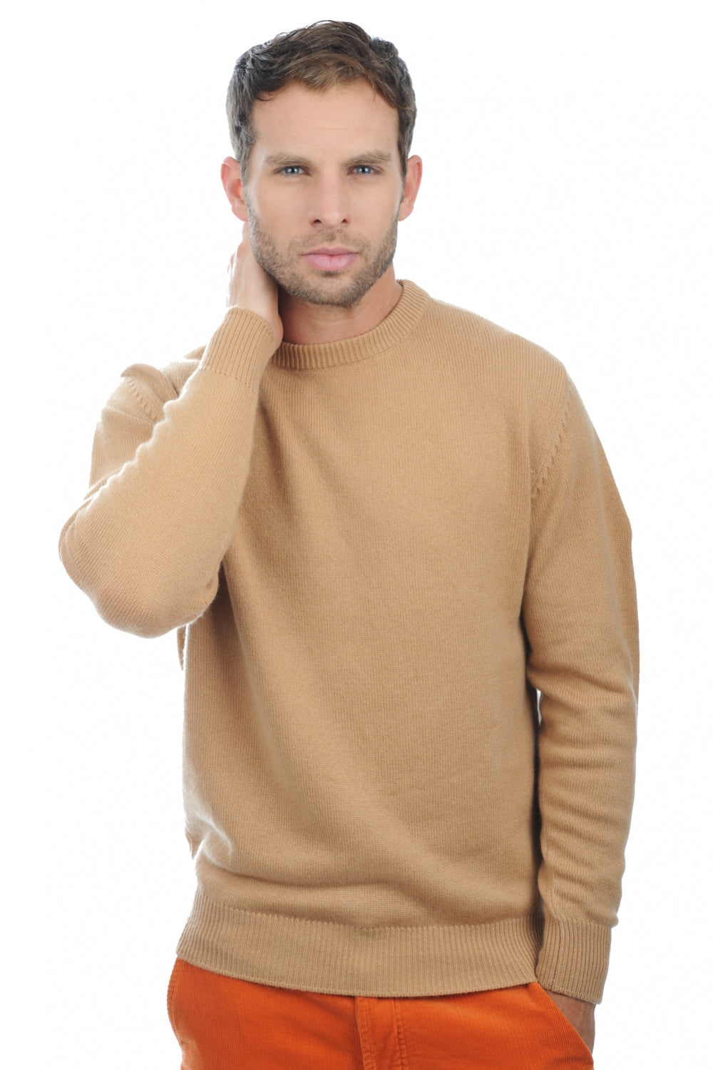 Nestor 4F men's cashmere jumper - camel - Mahogany