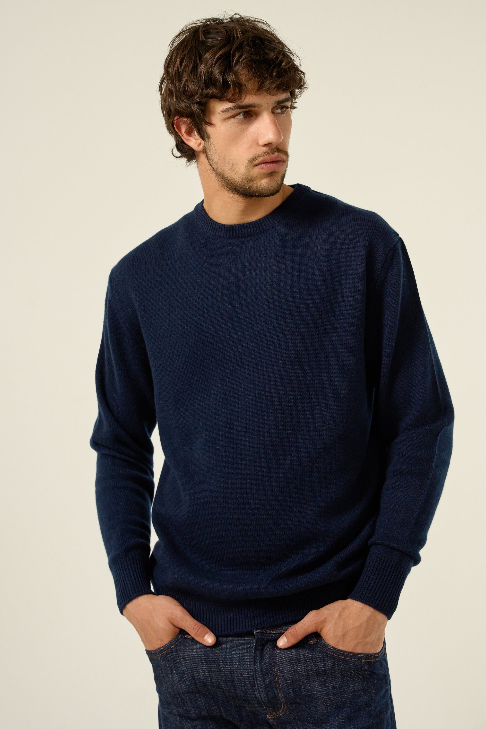 Nestor 4F men's cashmere jumper - dark navy - Mahogany