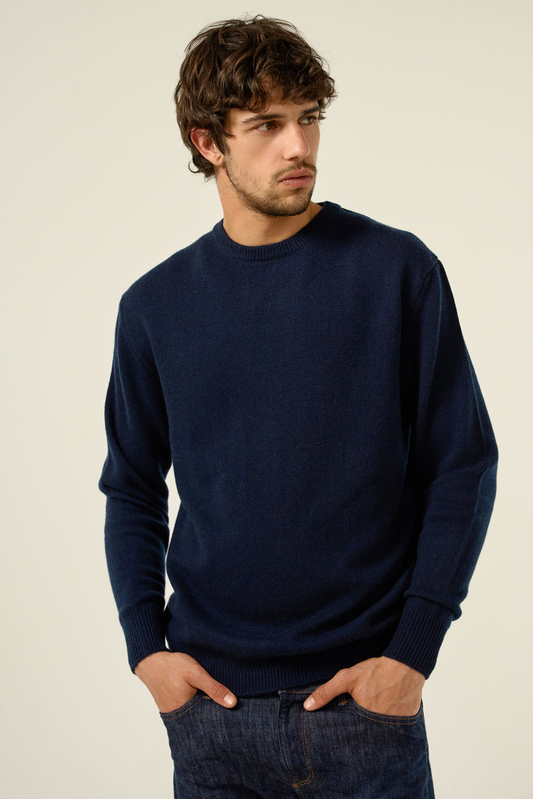 Nestor 4F men's cashmere jumper - dark navy - Mahogany