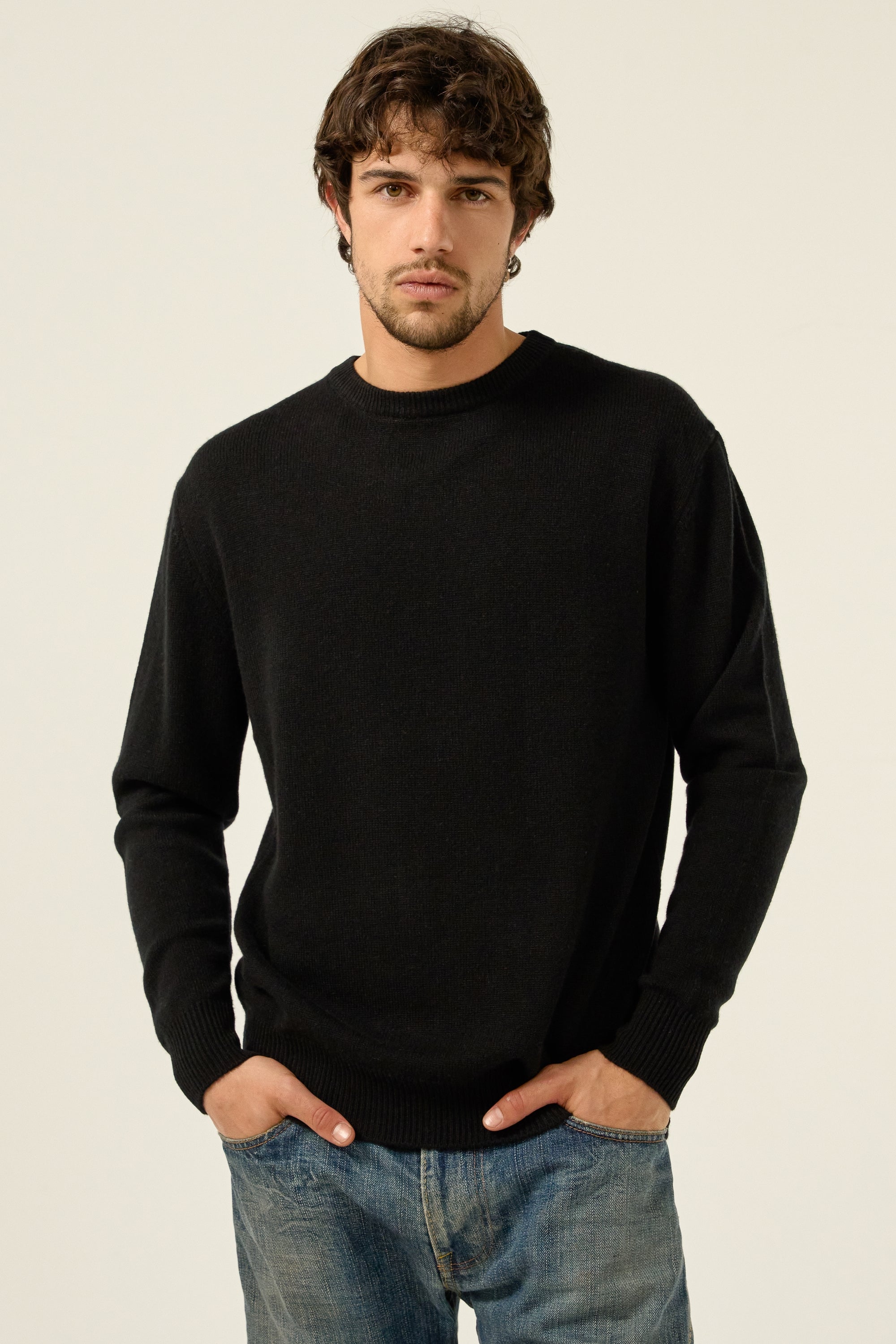 Nestor 4F men's cashmere jumper - black - Mahogany