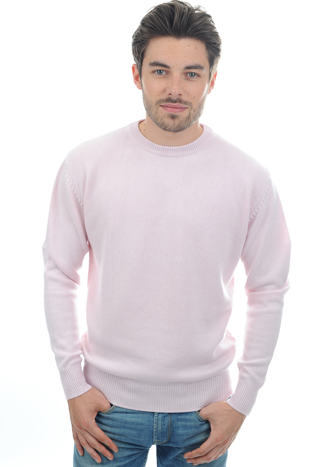 Nestor 4F men's cashmere jumper - pale pink - Mahogany
