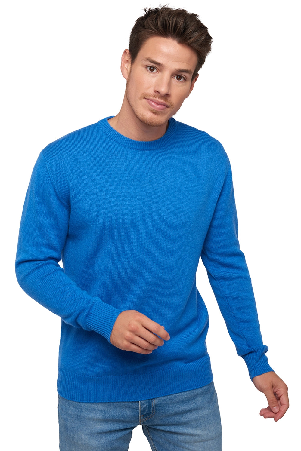 Nestor 4F men's cashmere jumper - tetbury blue - Mahogany
