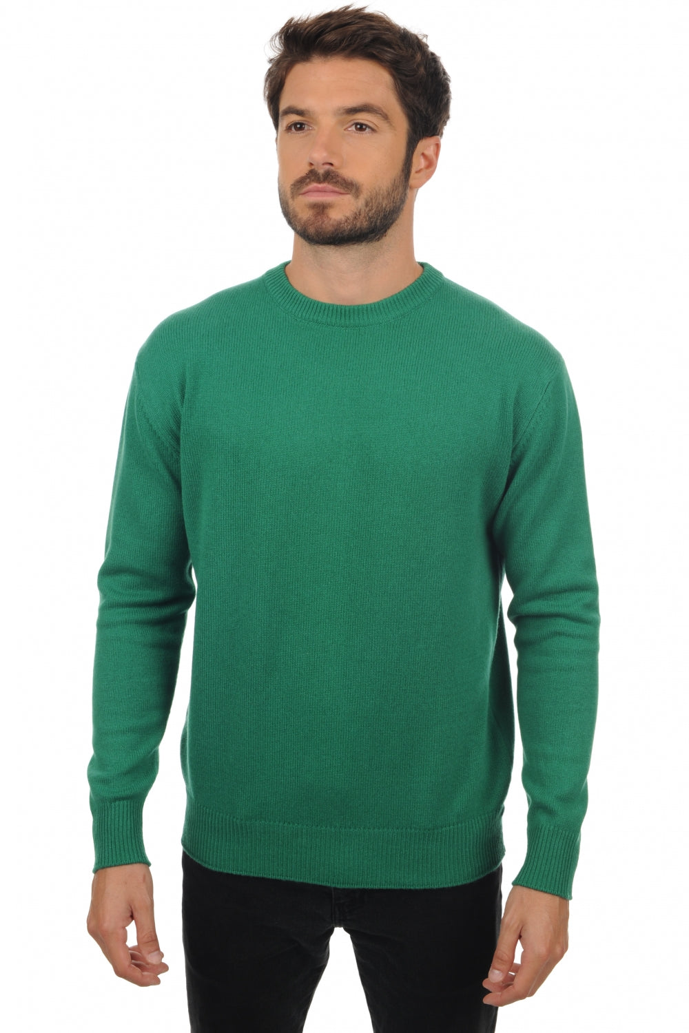 Nestor 4F men's cashmere jumper - English green - Mahogany
