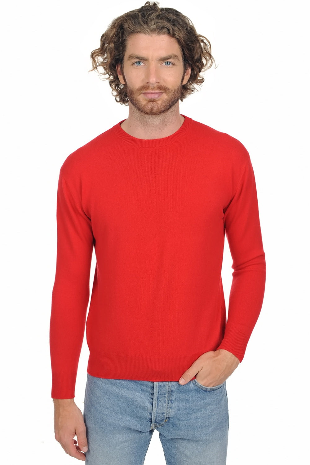 Nestor Premium cashmere men's jumper - red - Mahogany