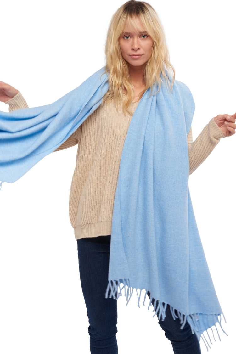 Niry women's cashmere - azure blue marl - Mahogany