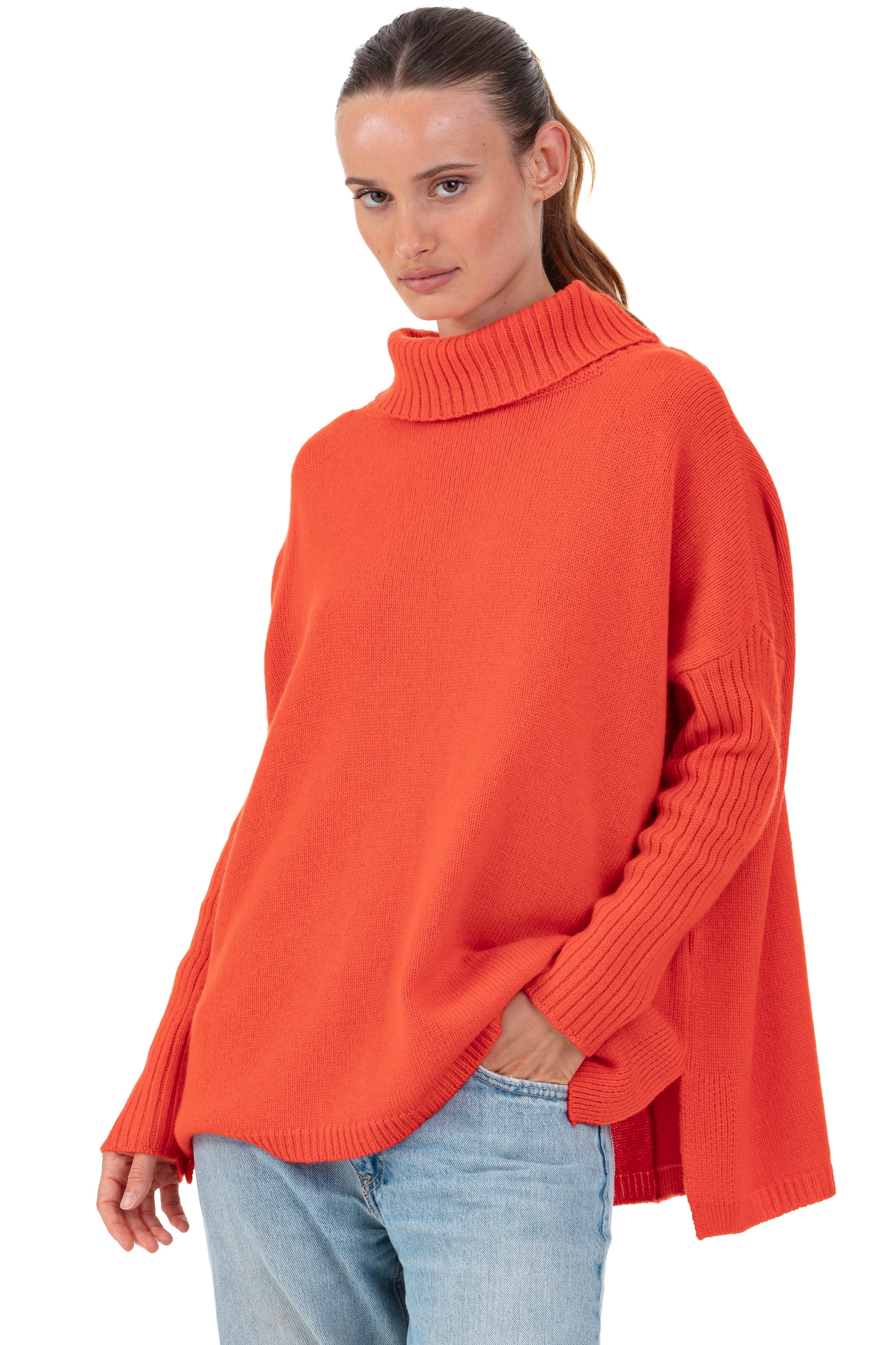 Paprikae cashmere women's jumper - bloody orange - Mahogany
