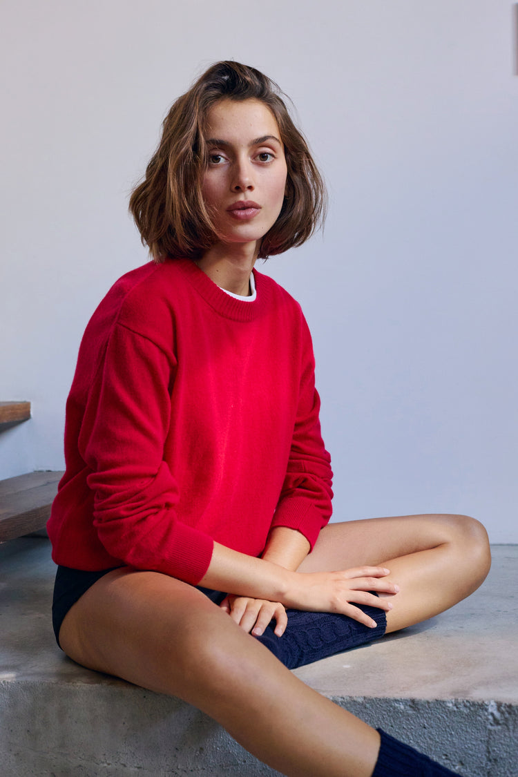 Philippine in cashmere for women - View 4 - velvet red - Mahogany