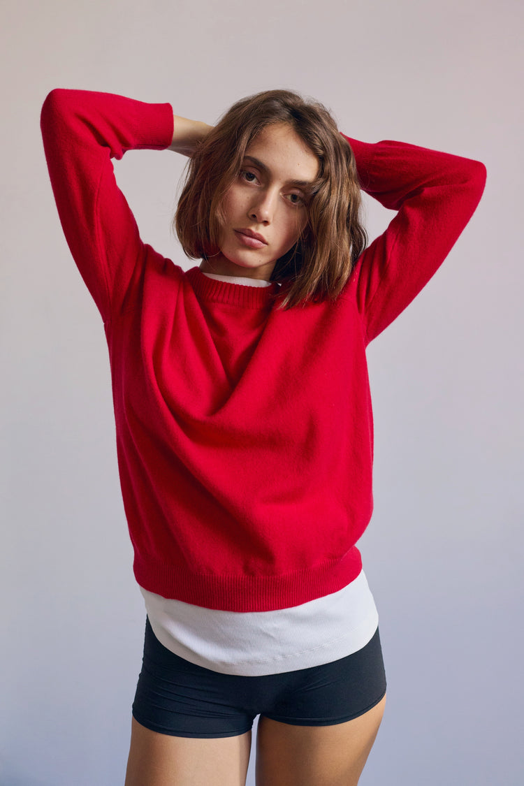 Philippine in cashmere for women - View 3 - velvet red - Mahogany