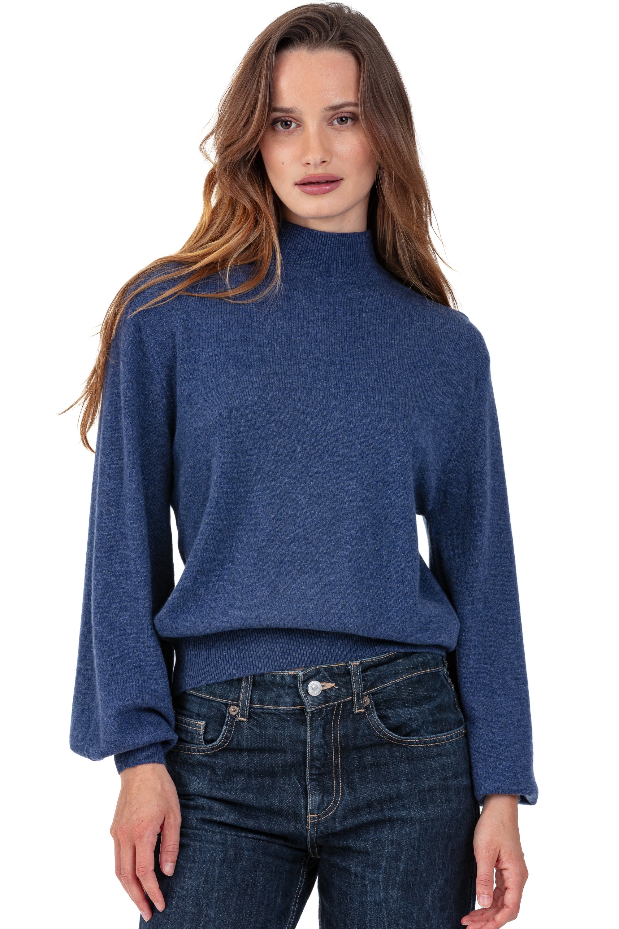 Pia women's cashmere jumper - indigo - Mahogany