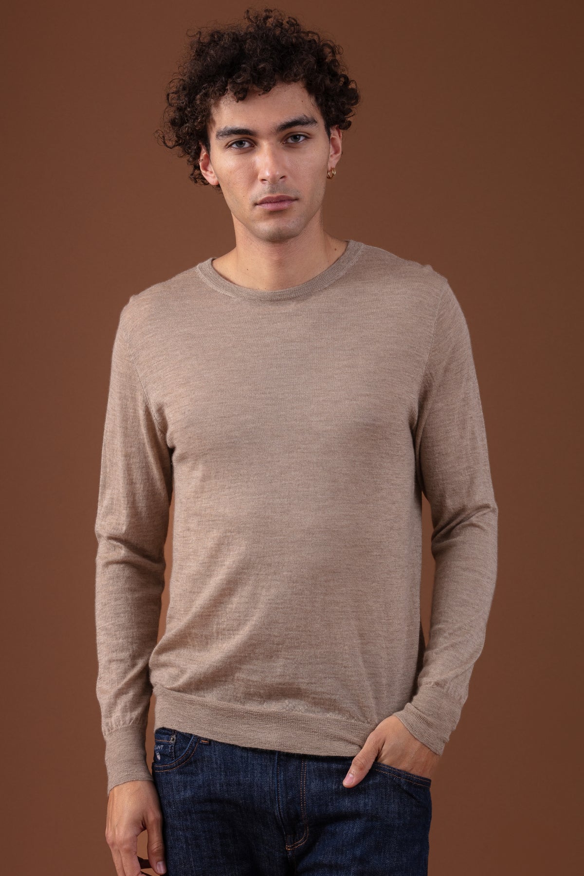Pier in cashmere down for men - mink - Mahogany