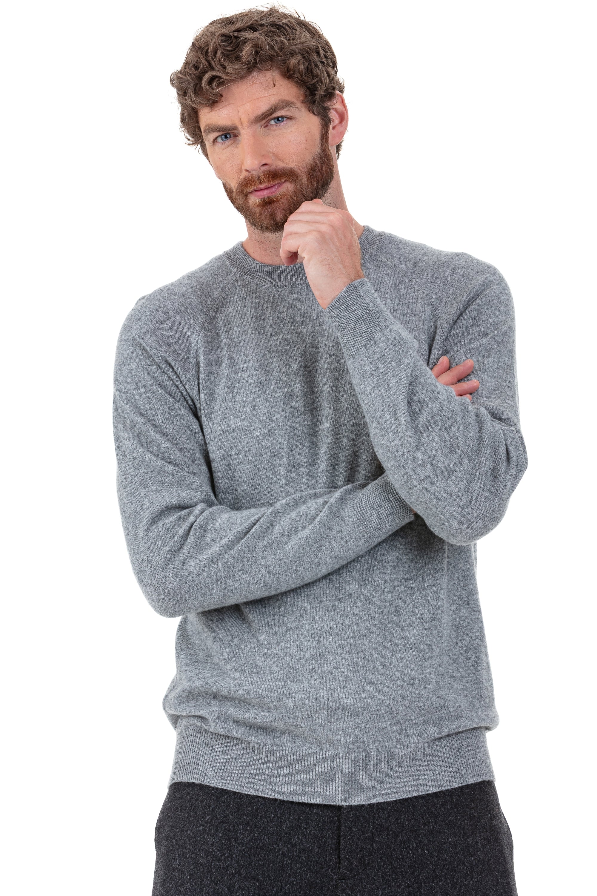 Prince men's cocoon cashmere jumper - grey - Mahogany