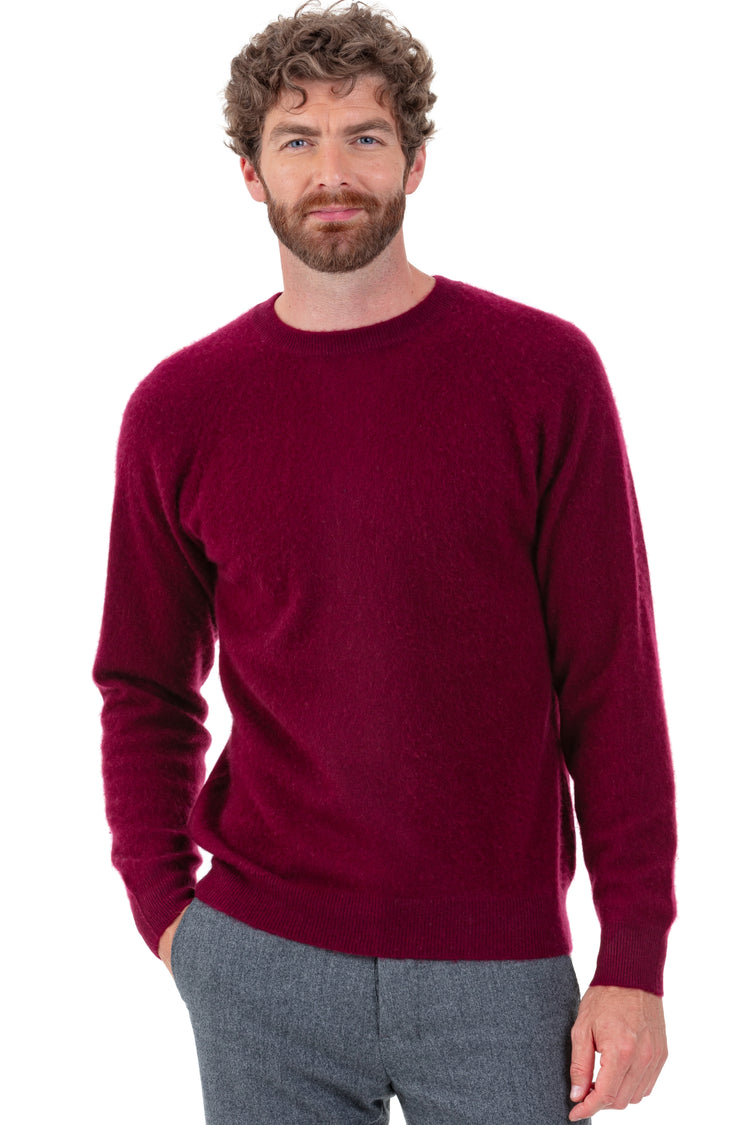 Prince men's cocoon cashmere jumper - wine - Mahogany