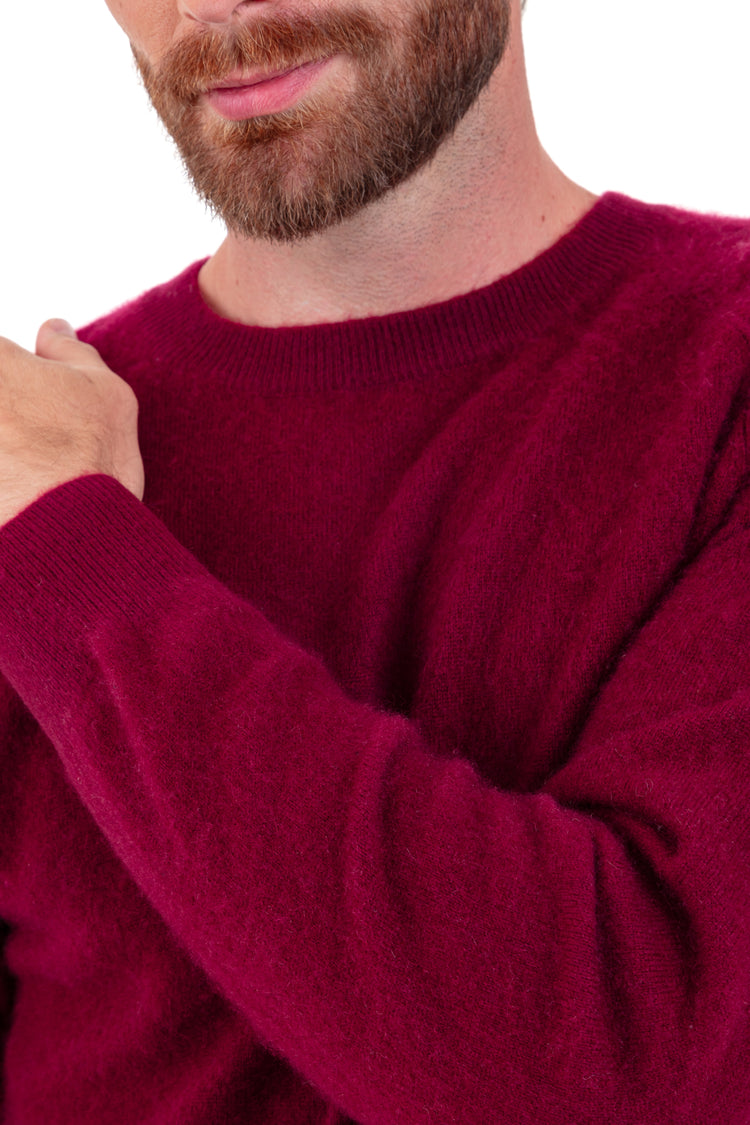 Prince cashmere cocoon men's jumper - View 3 - wine - Mahogany