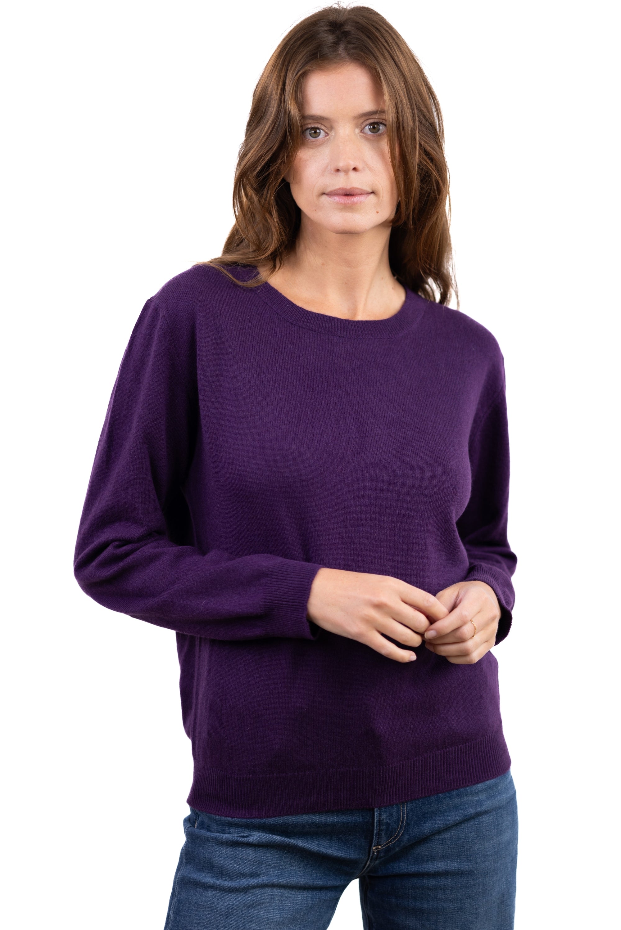 Raison in women's cashmere - plum - Mahogany