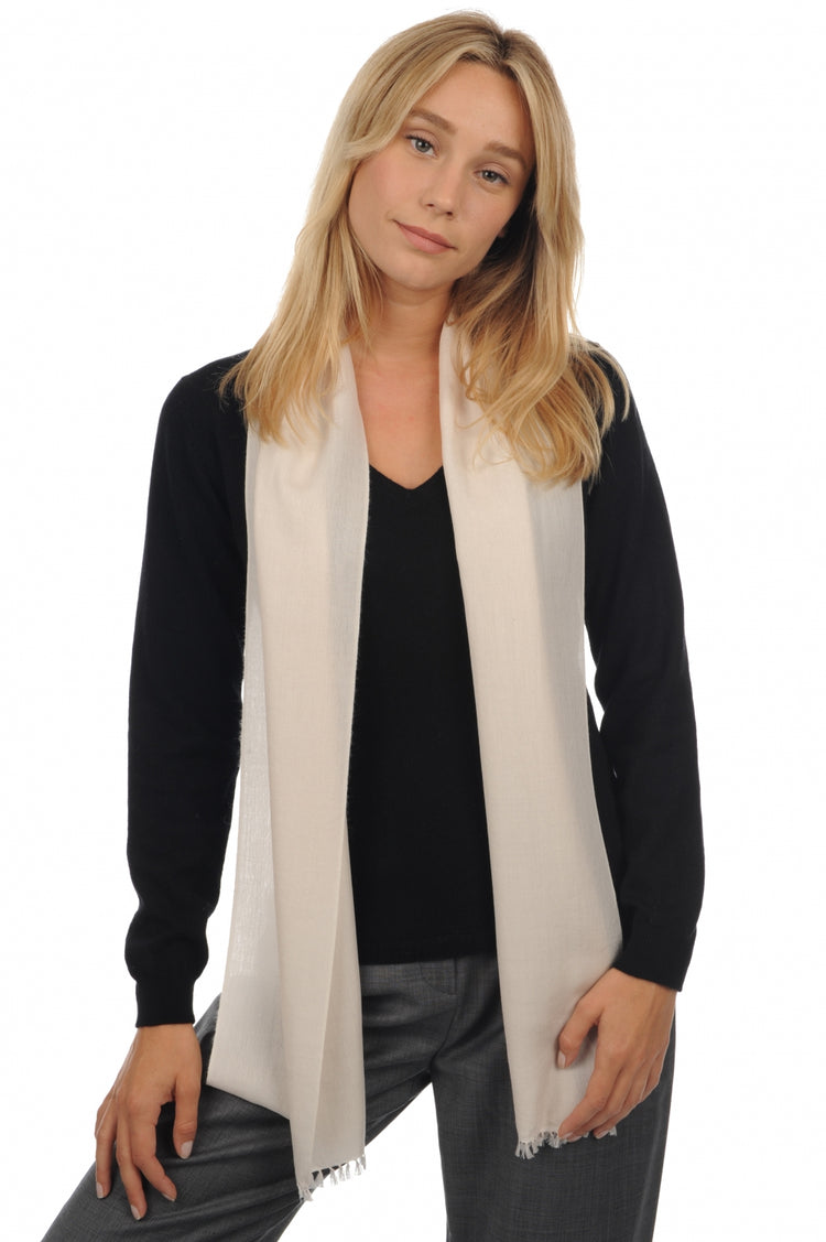 Women's cashmere and silk Scarva scarf - sand - Mahogany