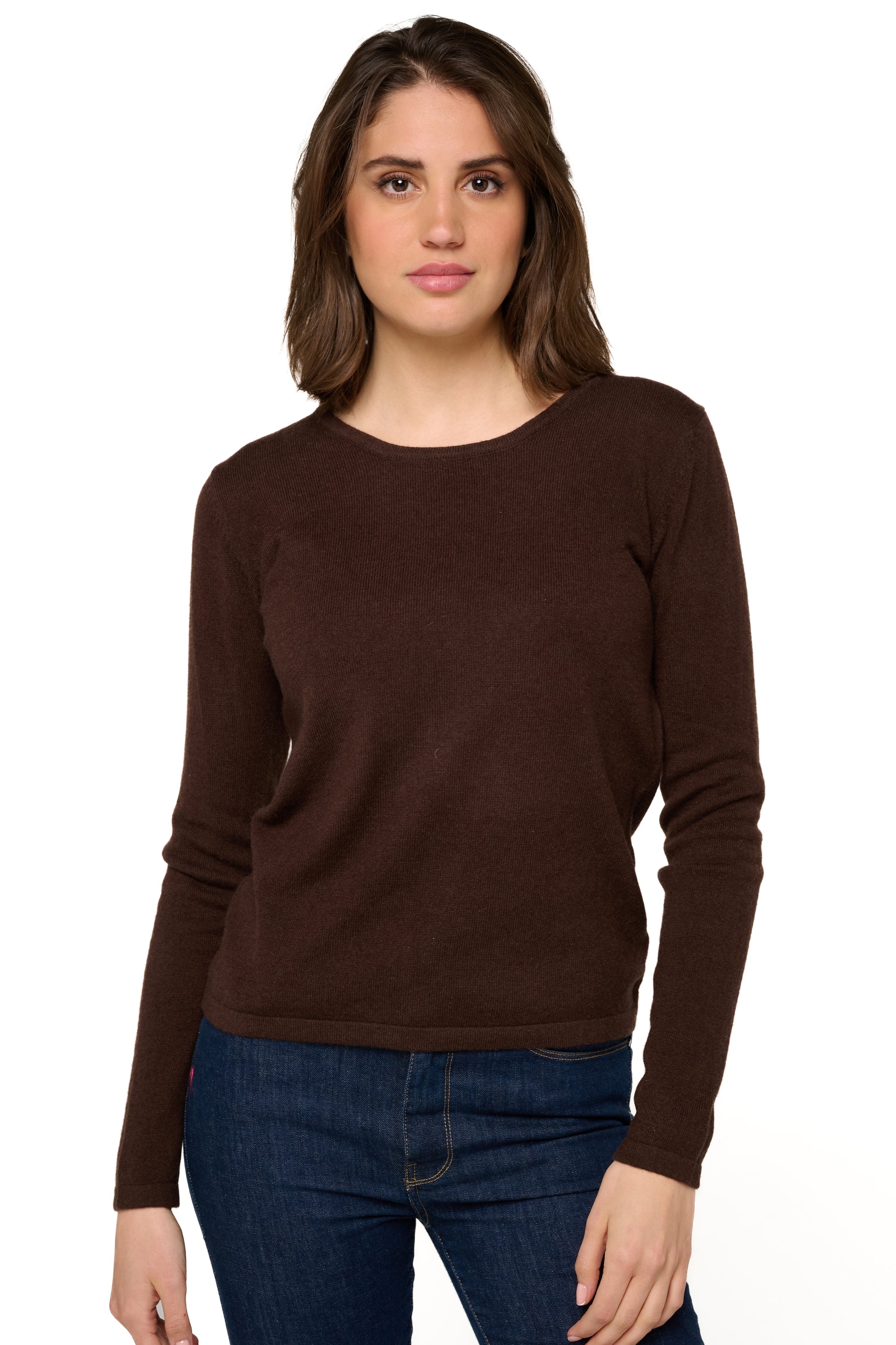 Solange women's cashmere jumper - cappuccino - Mahogany