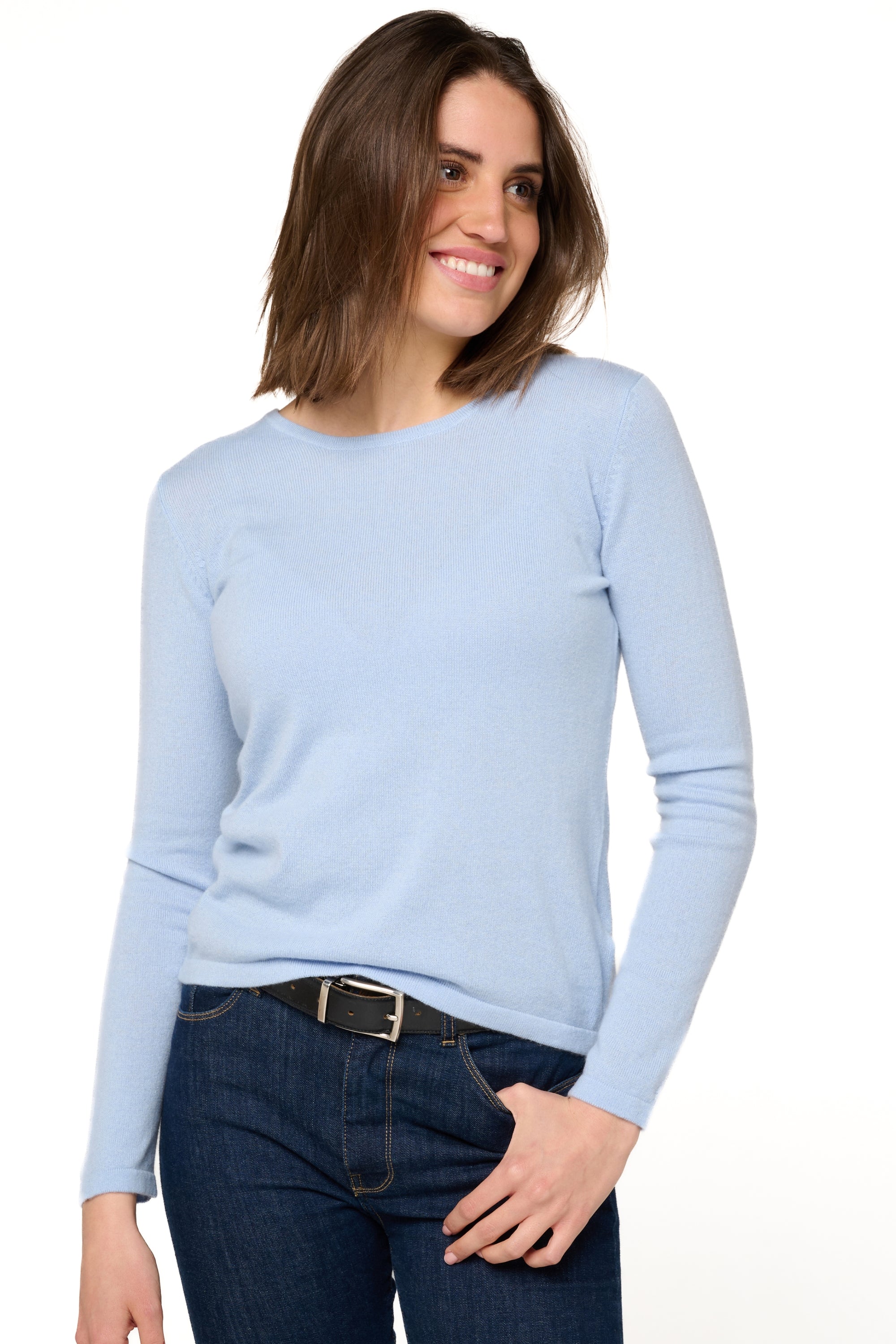 Solange women's cashmere jumper - sky blue - Mahogany