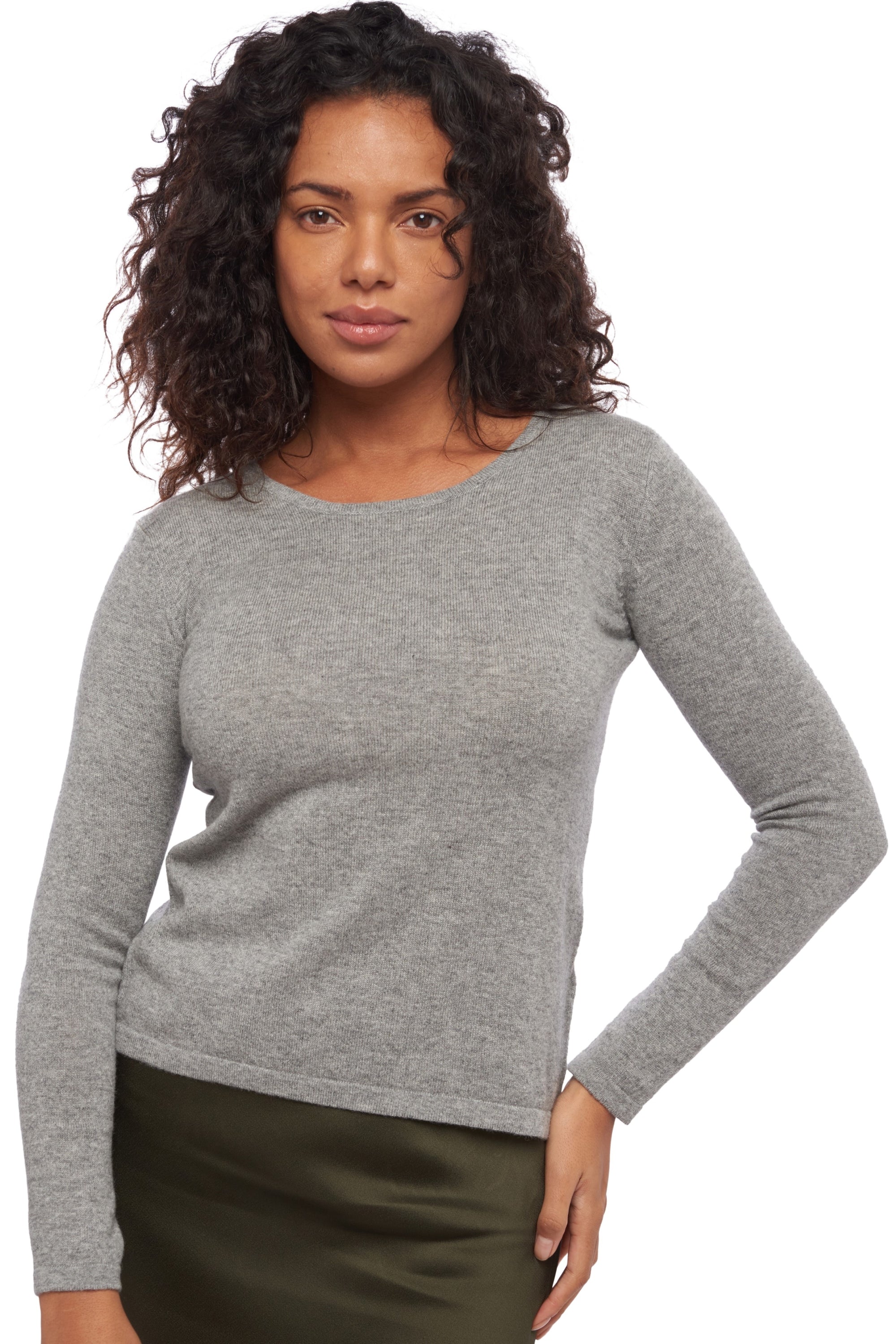 Solange in cashmere for women - grey marl - Mahogany