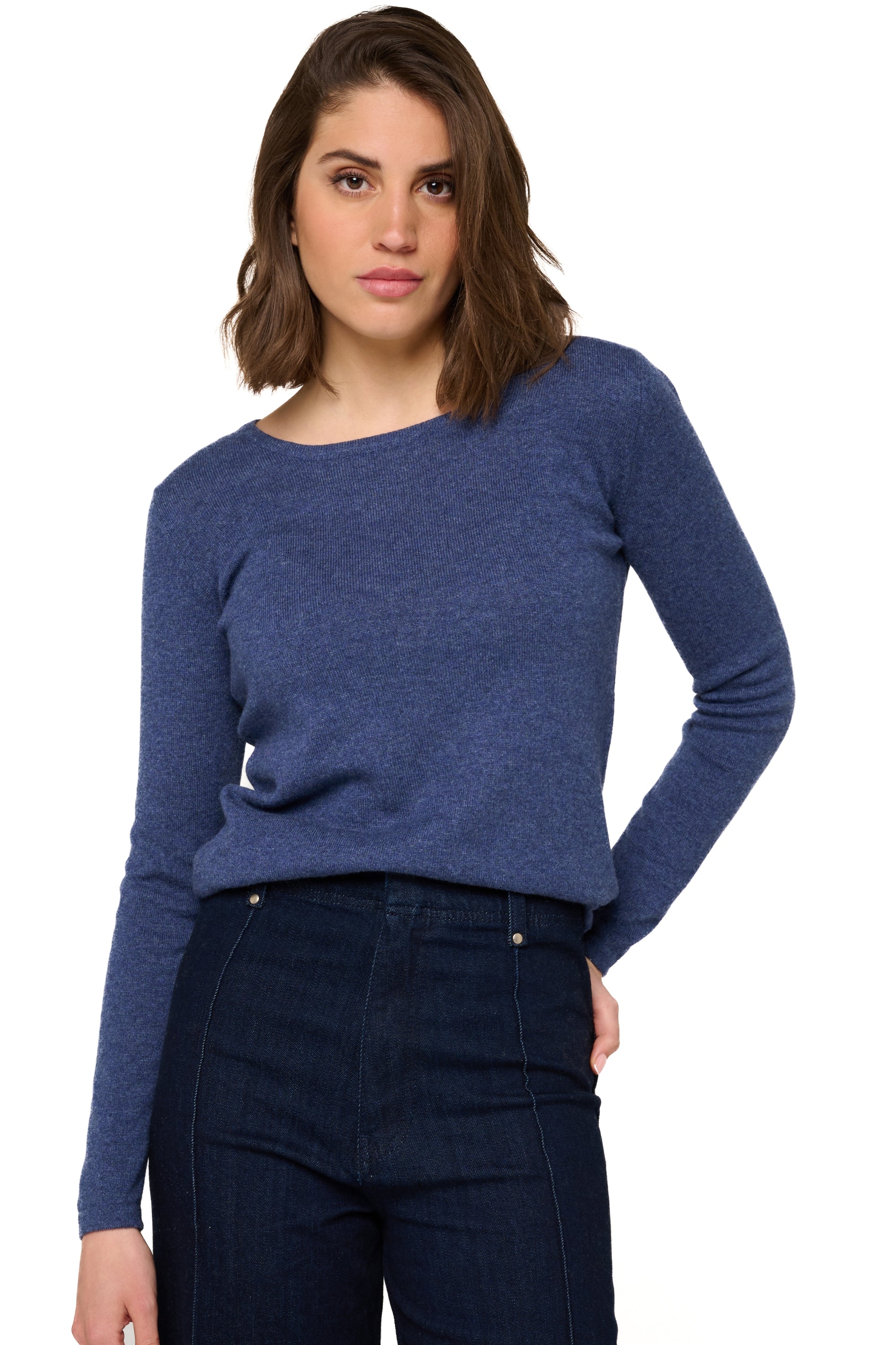 Solange in cashmere for women - indigo - Mahogany